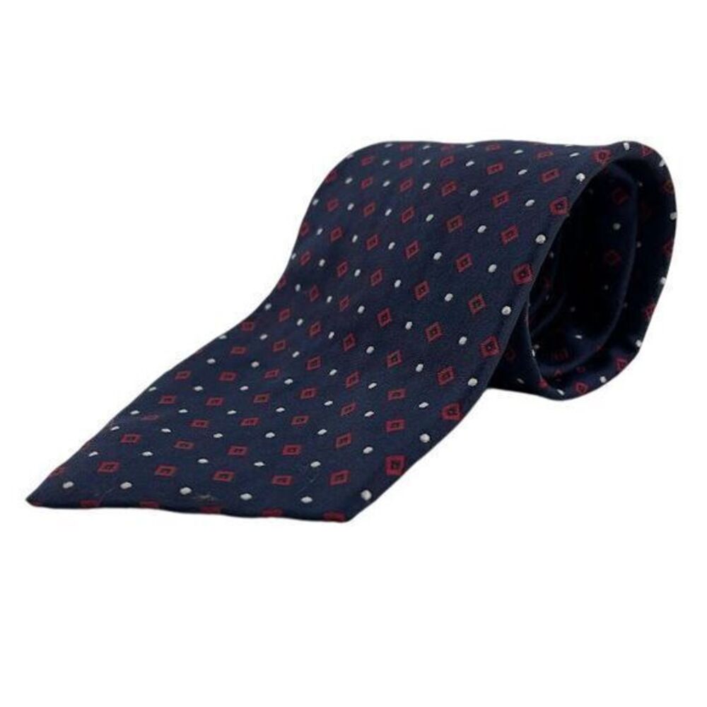Lauren Ralph Lauren Men's‎ Navy w/ Red Geometric Design Neck Tie